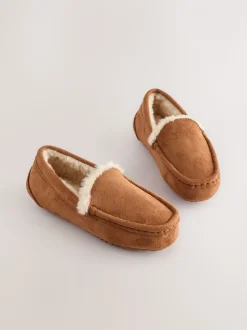 Lichtbruin - Behaaglijke pantoffels met mocassin