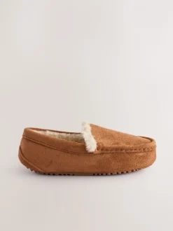 Lichtbruin - Behaaglijke pantoffels met mocassin