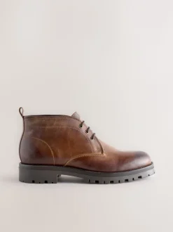 Lichtbruin - Chunky Leather Chukka Boots