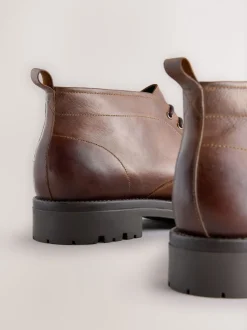 Lichtbruin - Chunky Leather Chukka Boots