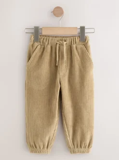 Lichtbruin - Jersey corduroy joggingbroek (3mnd -7jr)