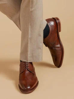 Lichtbruin - Jones Bootmaker Longwood suède derby-brogueschoenen