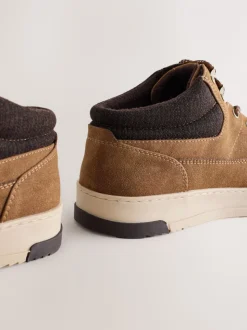 Lichtbruin - Knitted Collar Ankle Boots