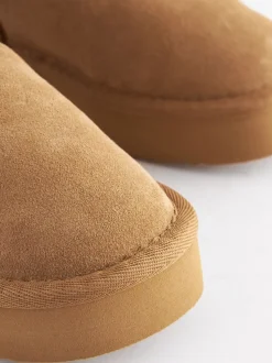 Lichtbruin - Lage schoenen mini warmgevoerde waterafstotende suède Boots