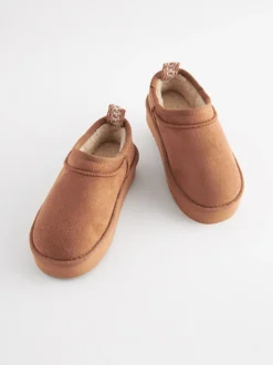 Lichtbruin - Lage schoenen Shoot fleece gevoerde pantoffels