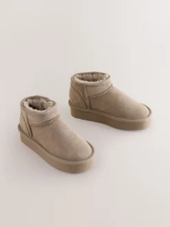 Lichtbruin - Lage schoenen mini warmgevoerde waterafstotende suède Boots