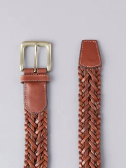 Lichtbruin - Lakeland leren gevlochten Howbeck riem