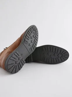 Lichtbruin - Leren brogue laarzen