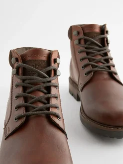 Lichtbruin - Leren hoge schoenen