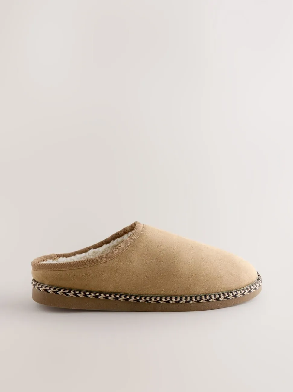Lichtbruin - Microsuede Taped Mule Slippers