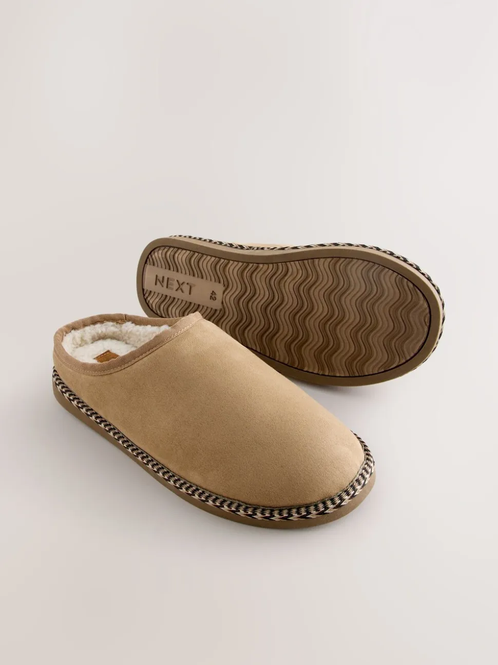 Lichtbruin - Microsuede Taped Mule Slippers