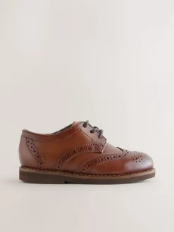 Lichtbruin - Modieuze brogues van leer