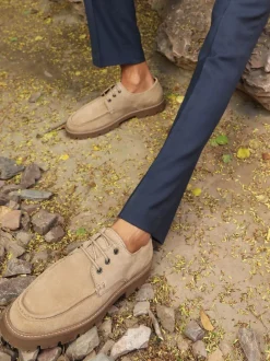 Lichtbruin - Off The Hook Harvey Suede Leather Casual Lace-Up Boat Shoes