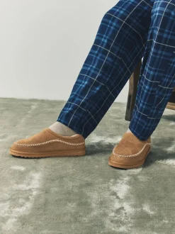 Lichtbruin - Signature Suede Stitch Detail Slippers