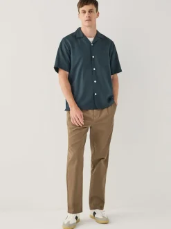 Lichtbruin - Single Pleated Stretch Chinos Trousers