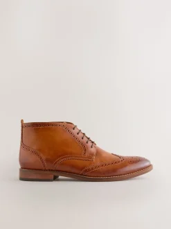 Lichtbruin - Smart Brogue Leather Boots