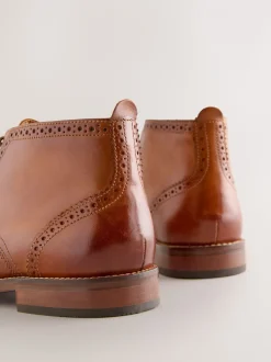 Lichtbruin - Smart Brogue Leather Boots