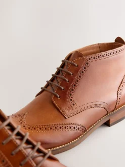 Lichtbruin - Smart Brogue Leather Boots