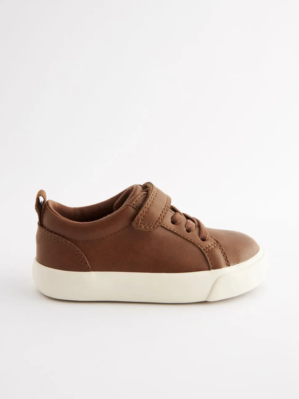 Lichtbruin - Sneakers met klittenbandsluiting en elastische veters
