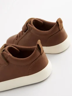 Lichtbruin - Sneakers met klittenbandsluiting en elastische veters