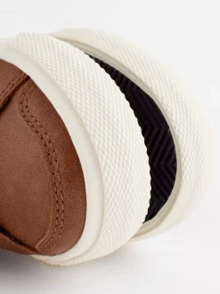 Lichtbruin - Sneakers met twee klittenbandjes