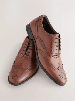 Lichtbruin - Standaard pasvorm - Leren Oxford brogues