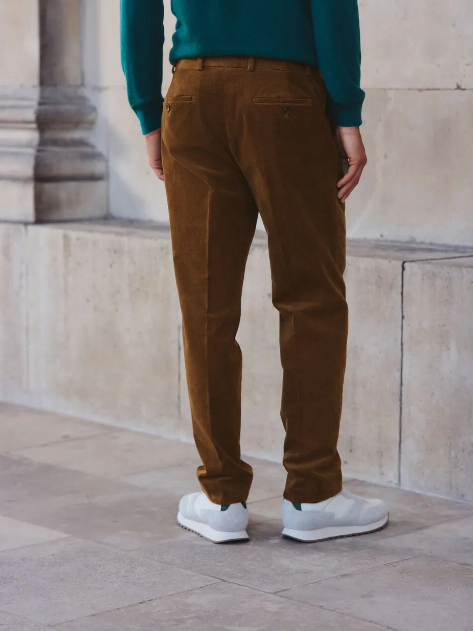 Lichtbruin - Straight Fit Smart Cotton Rich Cord Trousers