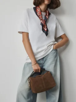 Lichtbruin - Suede Charm Cross-Body Bag