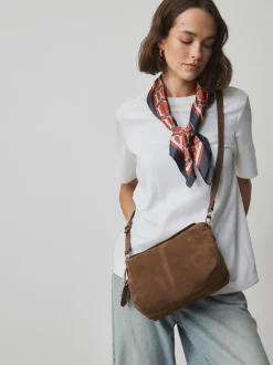 Lichtbruin - Suede Charm Cross-Body Bag