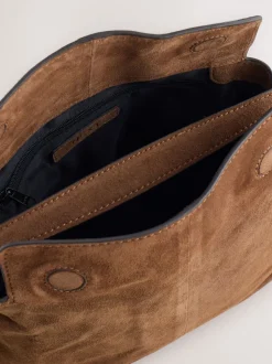 Lichtbruin - Suede Charm Cross-Body Bag
