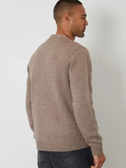 Lichtbruin - Threadbare Knitted V-Neck Cardigan