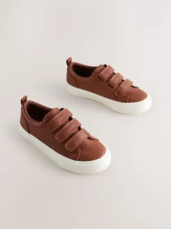 Lichtbruin - Touch Fastening Slimme Casual Trainers