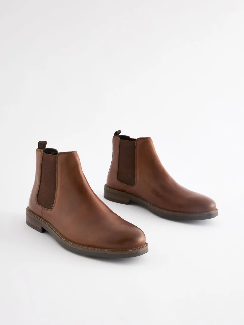 Lichtbruin - Wasachtige leren Chelsea Boots