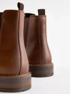 Lichtbruin - Wasachtige leren Chelsea Boots