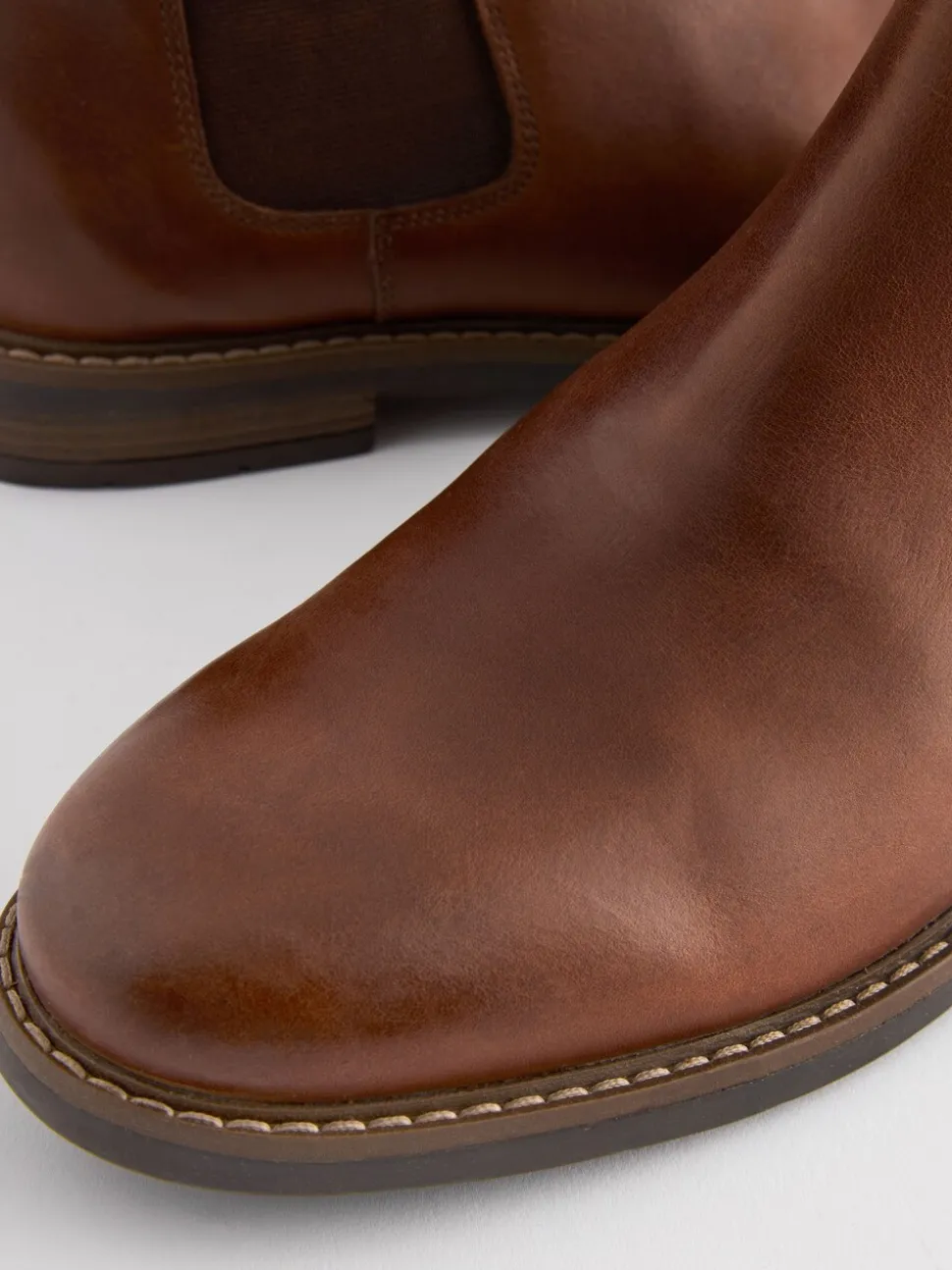 Lichtbruin - Wasachtige leren Chelsea Boots