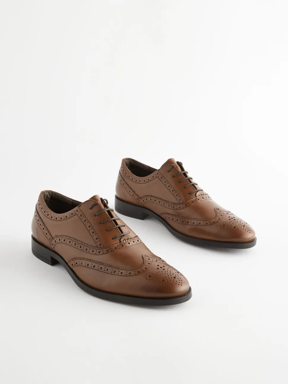 Lichtbruin - Wijde pasvorm - Leren Oxford brogues