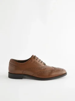 Lichtbruin - Wijde pasvorm - Leren Oxford brogues