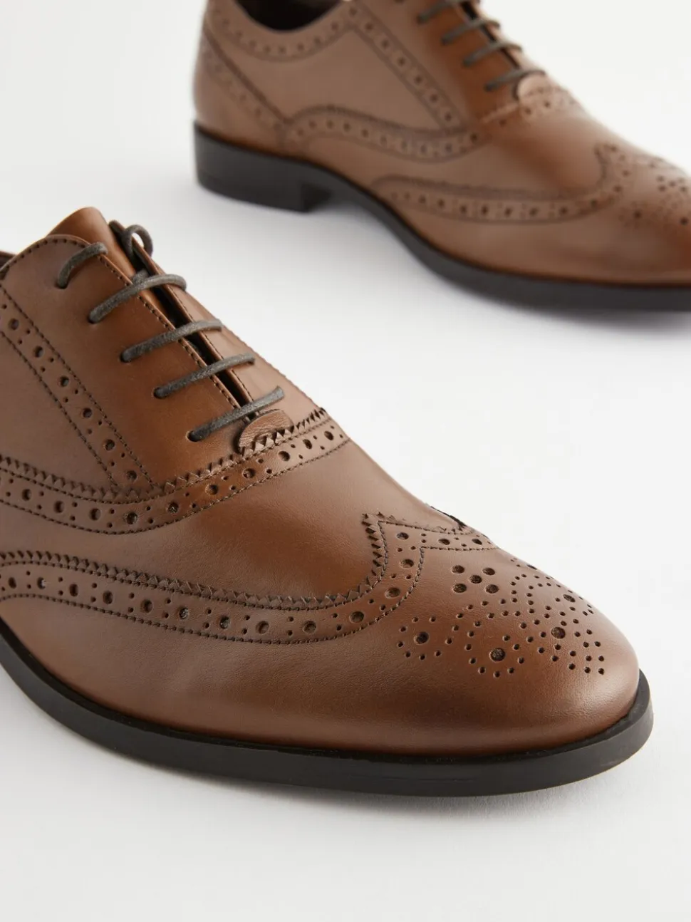 Lichtbruin - Wijde pasvorm - Leren Oxford brogues