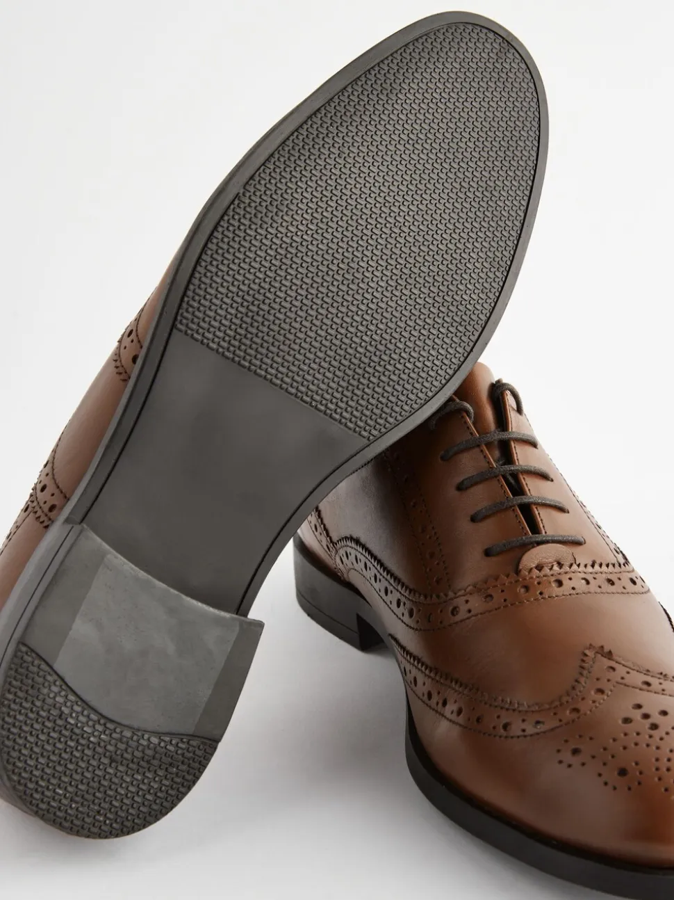Lichtbruin - Wijde pasvorm - Leren Oxford brogues