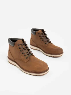 Lichtbruin/bruin - Leren hoge schoenen
