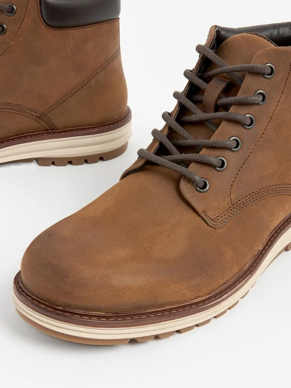 Lichtbruin/bruin - Leren hoge schoenen