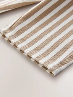 Lichtbruin/wit gestreept - Wijde broek met elastische taille (3mnd-7jr)
