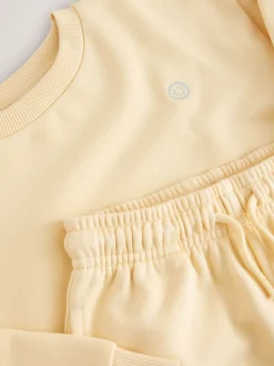 Lichtgeel - Plain Crew Neck Sweatshirt and Shorts Set (3mths-7yrs)