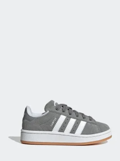 Lichtgrijs - Adidas Originals Campus 00kindersneakers met elastische veters