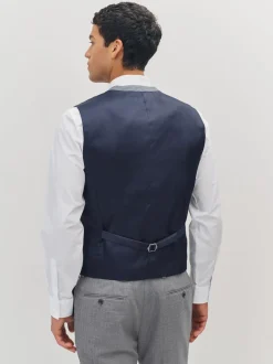 Lichtgrijs - Gilet van getextureerde wolmix