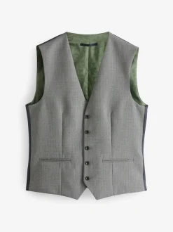 Lichtgrijs - Gilet van getextureerde wolmix