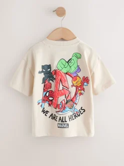 Lichtgrijs - Marvel Short Sleeve Cotton T-Shirt (3mths-8yrs)