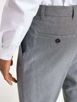 Lichtgrijs - Normale Pasvorm - Chique stretchy broek