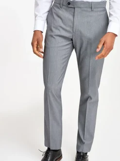 Lichtgrijs - Slim Fit - Chique stretchy broek