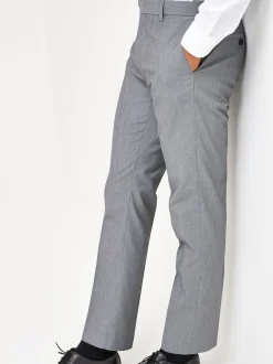 Lichtgrijs - Slim Fit - Chique stretchy broek